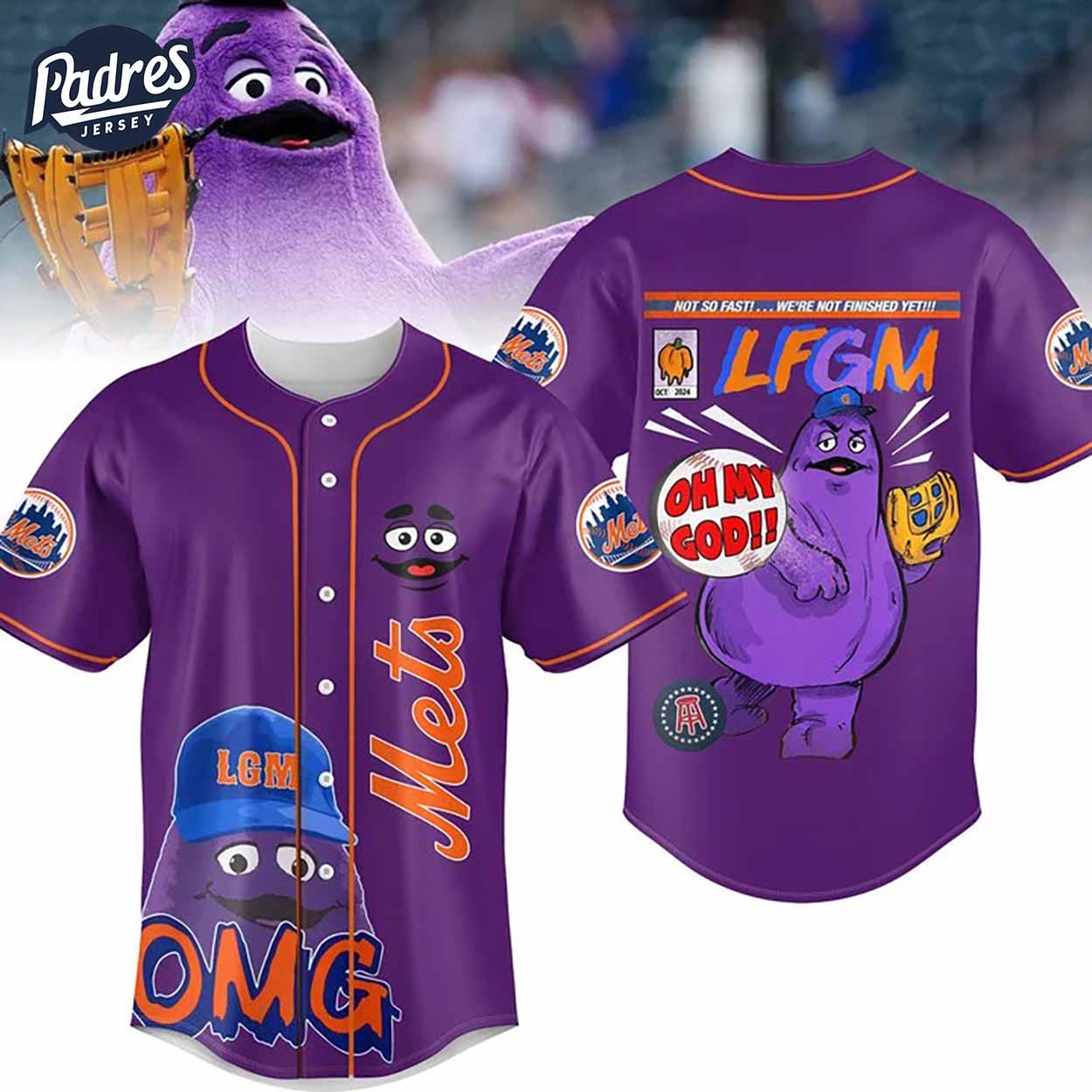 New York Mets LFGM Baseball Jersey - Padres Jersey Oasis: Elevate Your Baseball Style Game T-Shirts, Hoodie,... (Image 1)