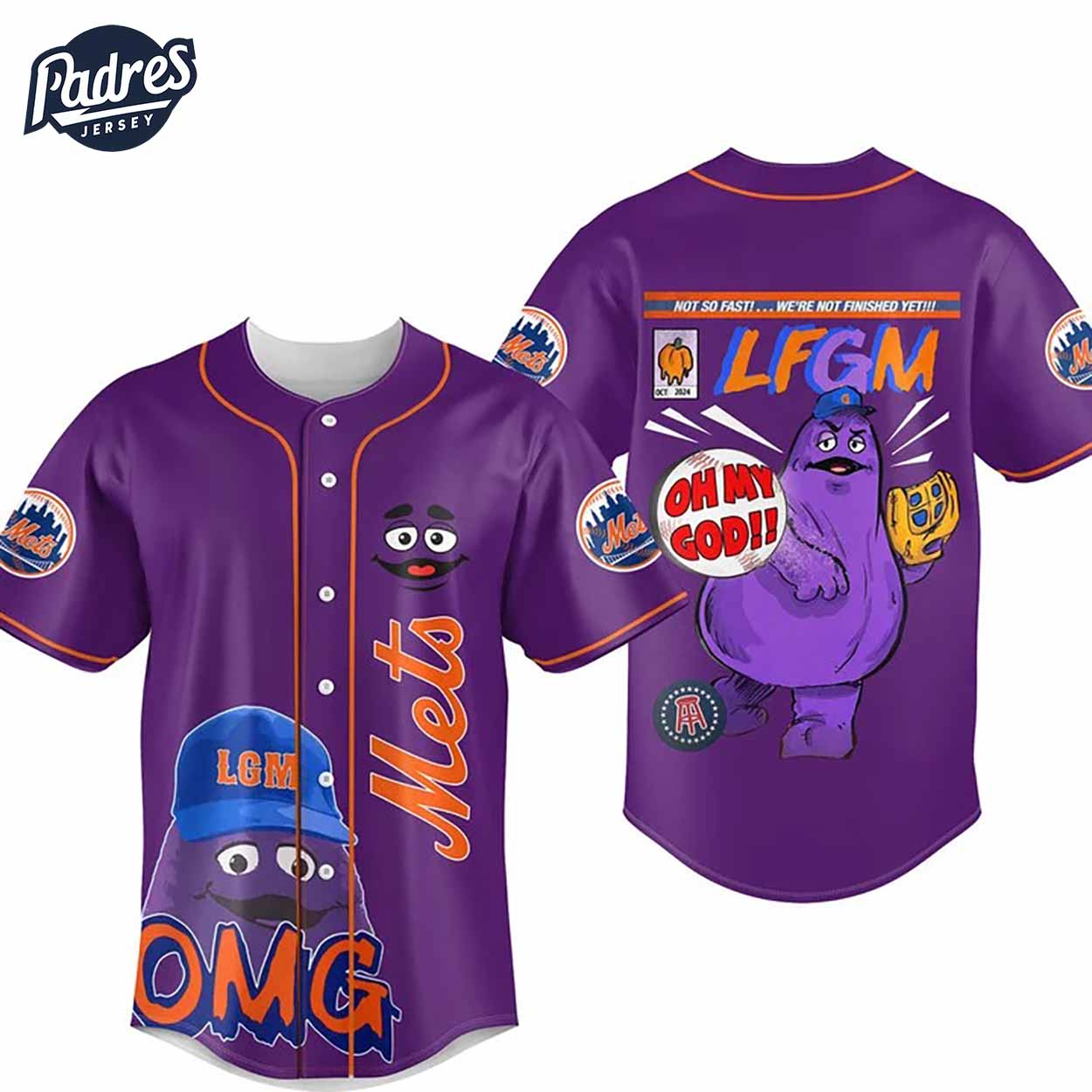 New York Mets LFGM Baseball Jersey - Padres Jersey Oasis: Elevate Your Baseball Style Game T-Shirts, Hoodie,... (Image 4)