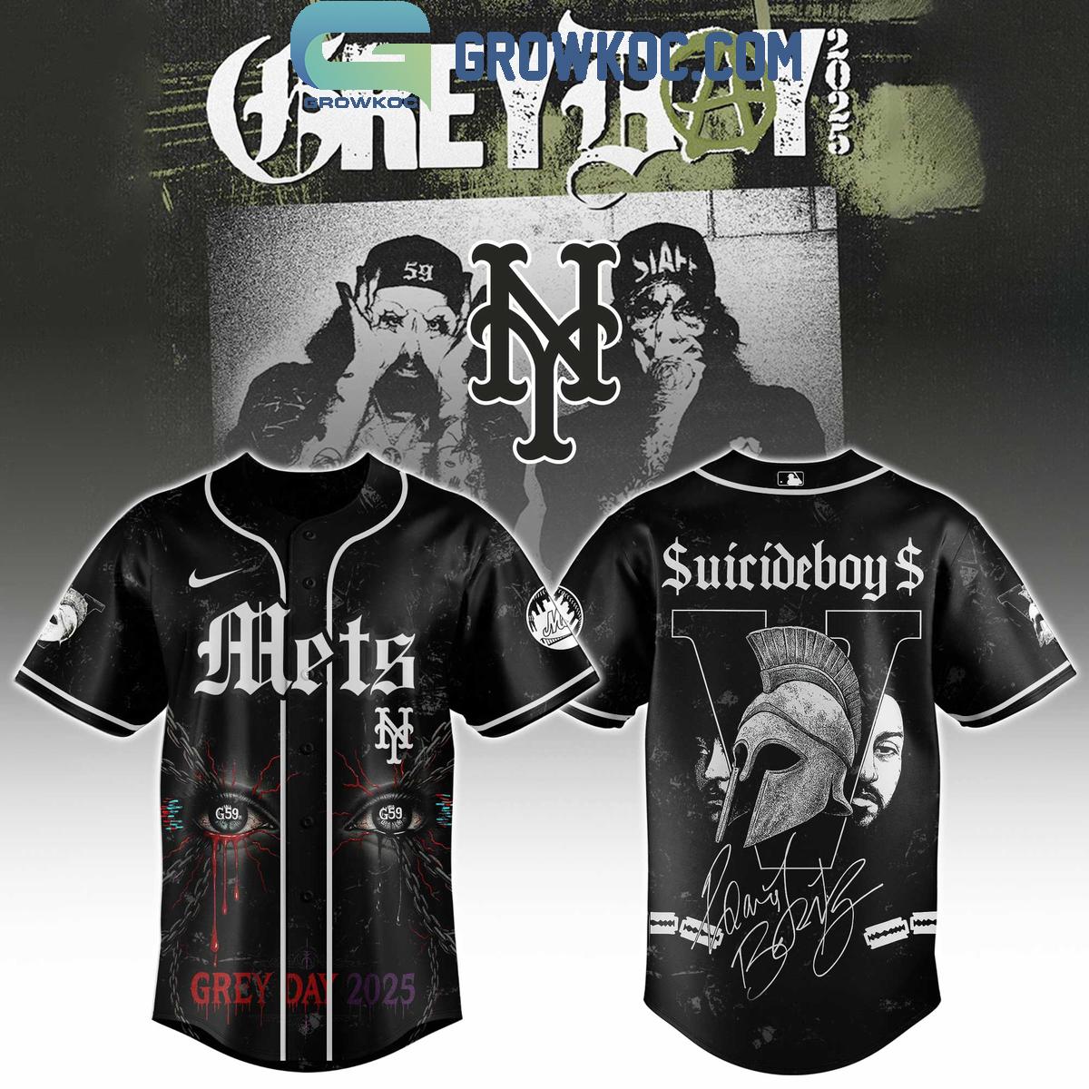 New York Mets Mix Suicideboys Grey Day 2025 Baseball Jersey