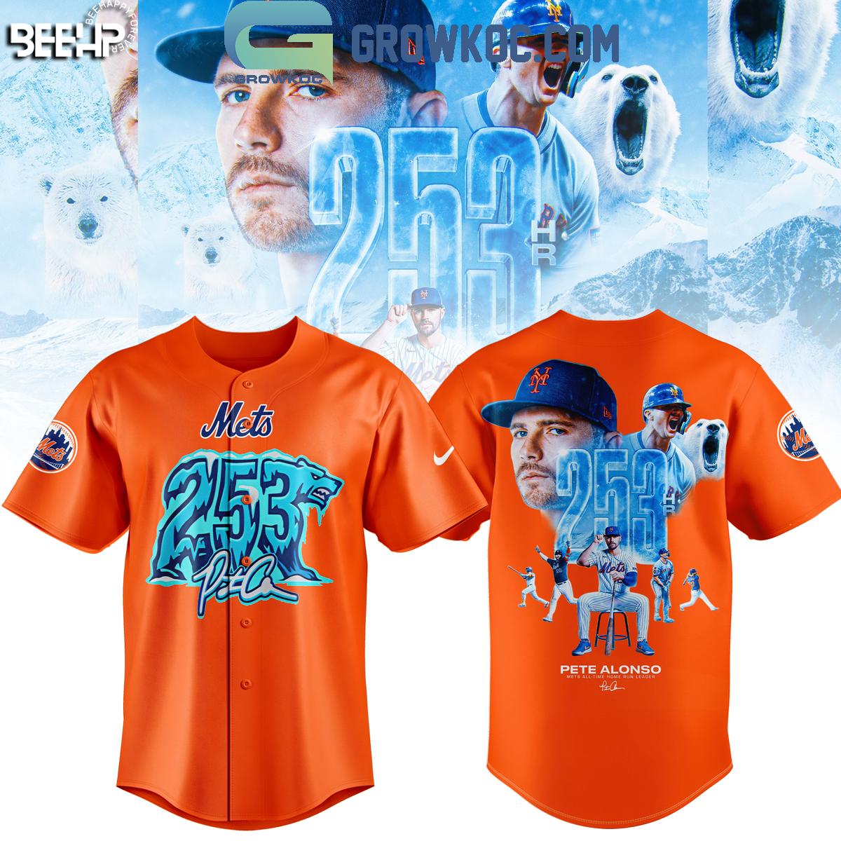 New York Mets Pete Alonso Hits Home Run 253 Baseball Jersey