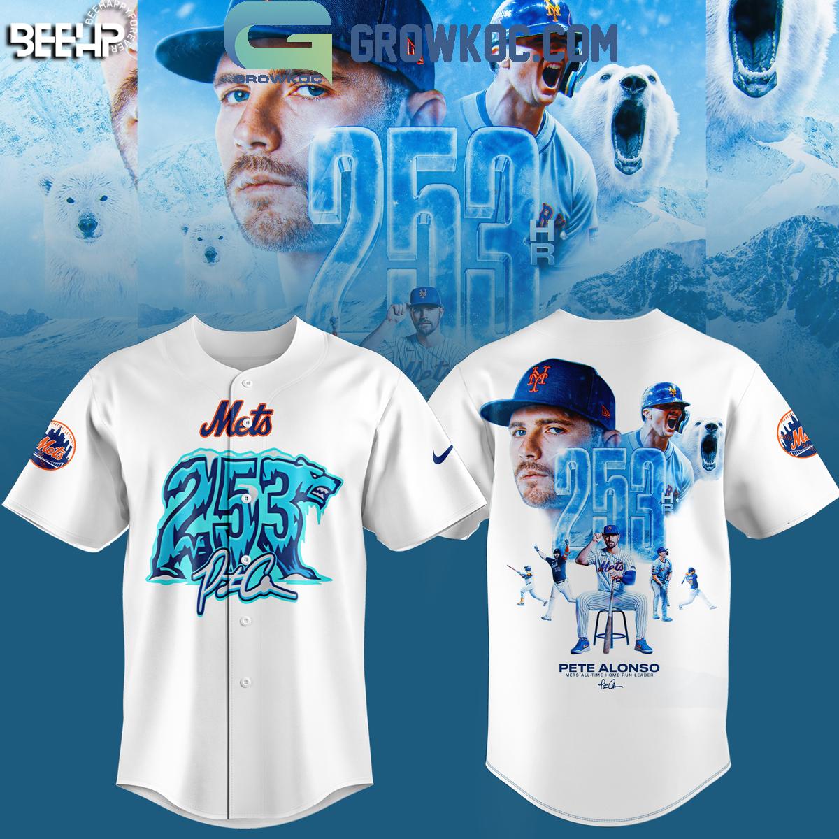 New York Mets Pete Alonso Hits Home Run 253 Baseball Jersey