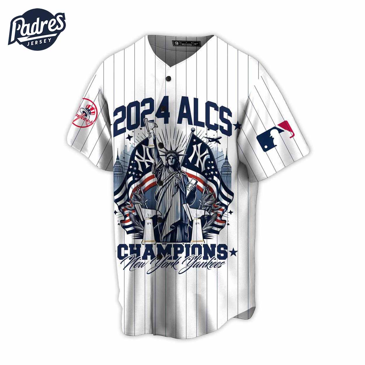 New York Yankees 2024 ALCS Champions JUDGE MLB Baseball Jersey - Padres Jersey Oasis: Elevate Your Baseball... (Image 3)