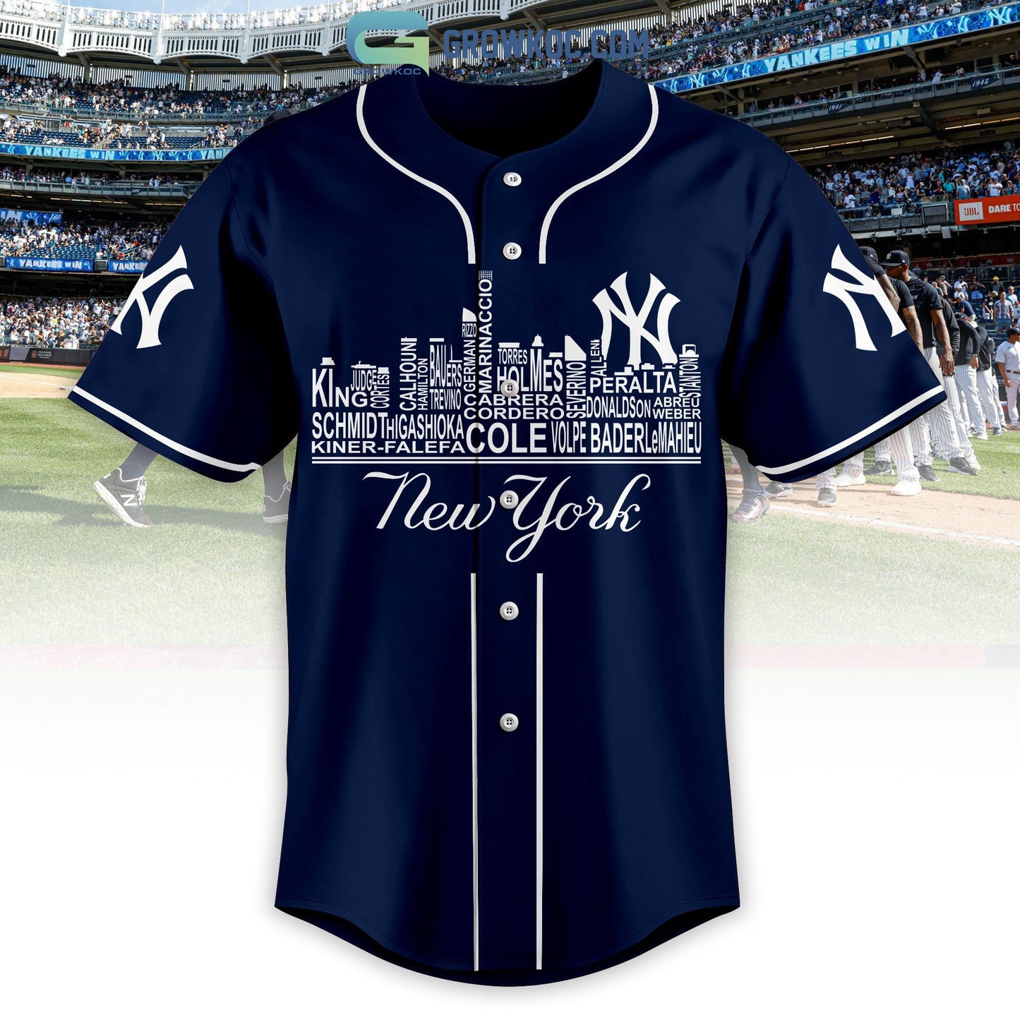 New York Yankees City Champions Best Team Navy Design Personalized Baseball Jersey