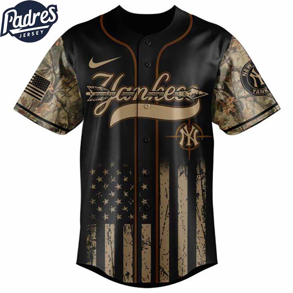 New York Yankees MLB X Deer Hunting Personalized Baseball Jersey - Padres Jersey Oasis: Elevate Your Baseball... (Image 2)