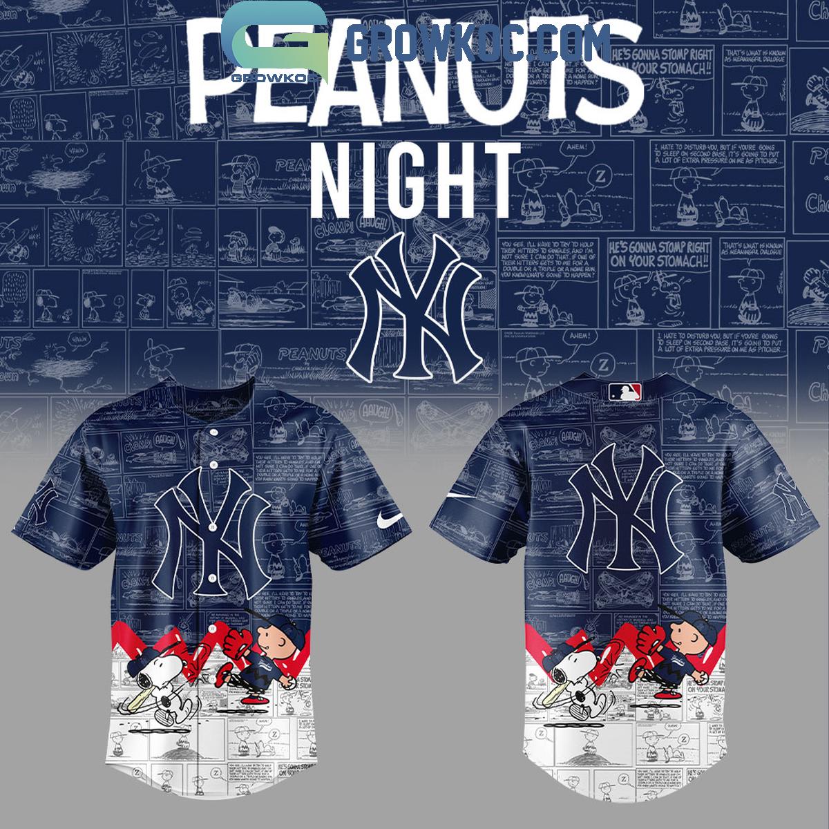 New York Yankees Peanuts 75th Anniversary Baseball Jersey