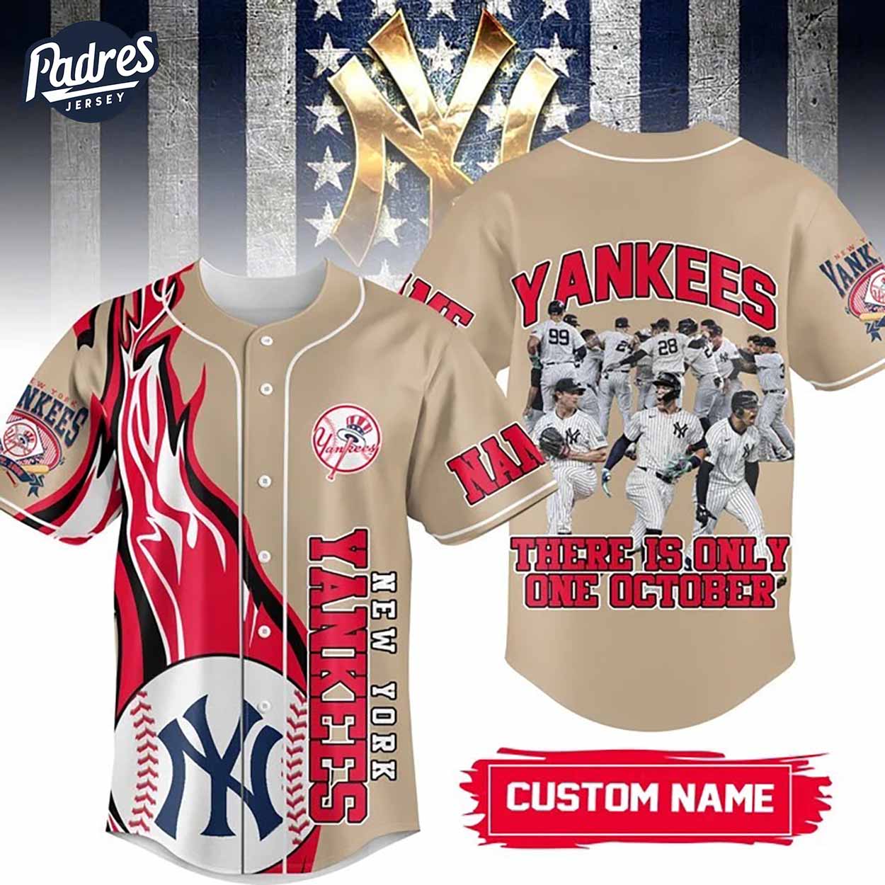 New York Yankees There Is Only One October Baseball Jersey - Padres Jersey Oasis: Elevate Your Baseball Style... (Image 1)