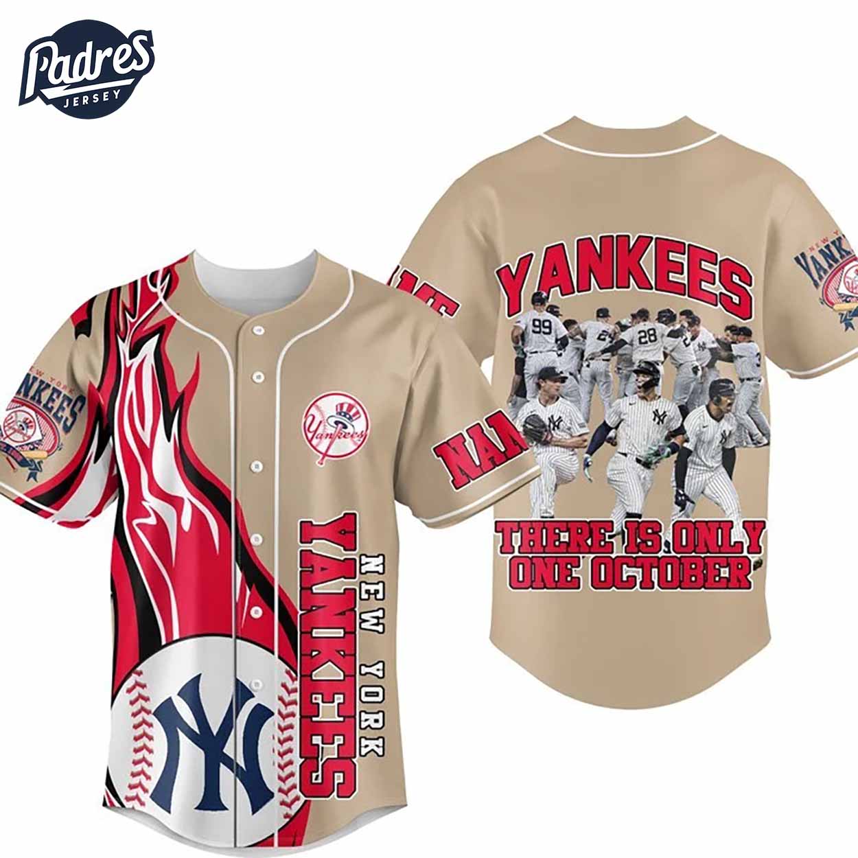 New York Yankees There Is Only One October Baseball Jersey - Padres Jersey Oasis: Elevate Your Baseball Style... (Image 2)