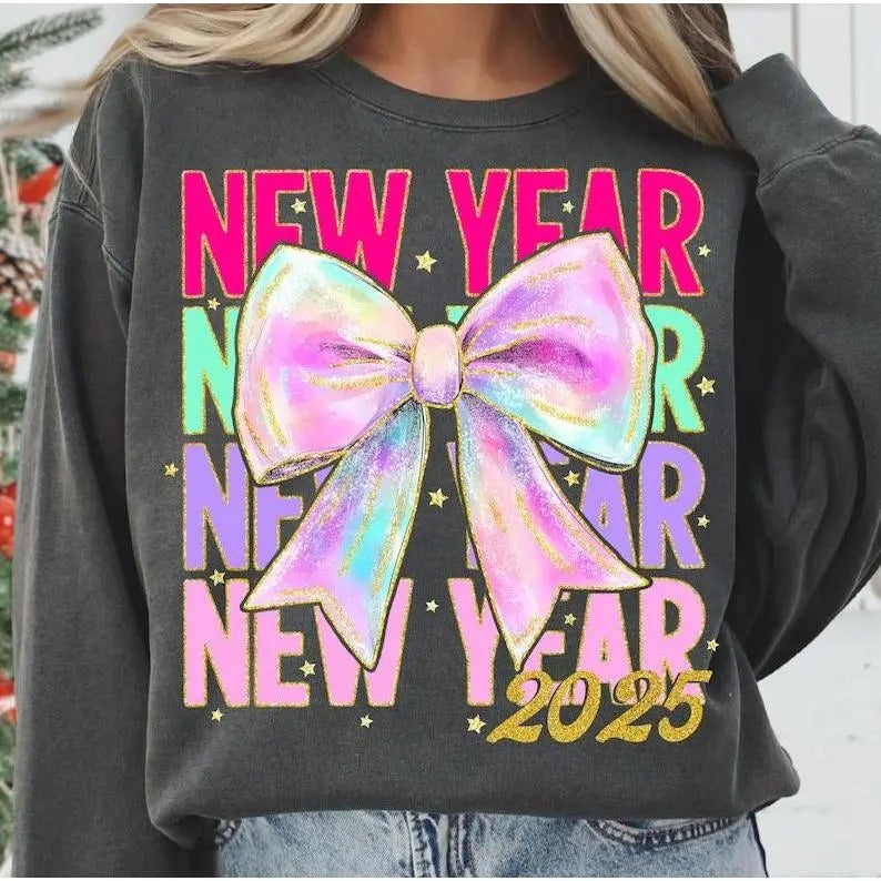New year Coquette 2025 Sweatshirt, Hoodie, T-Shirt, New Year 2025 Shirt, Happy New Year 2025 Shirt, Retro New Years...