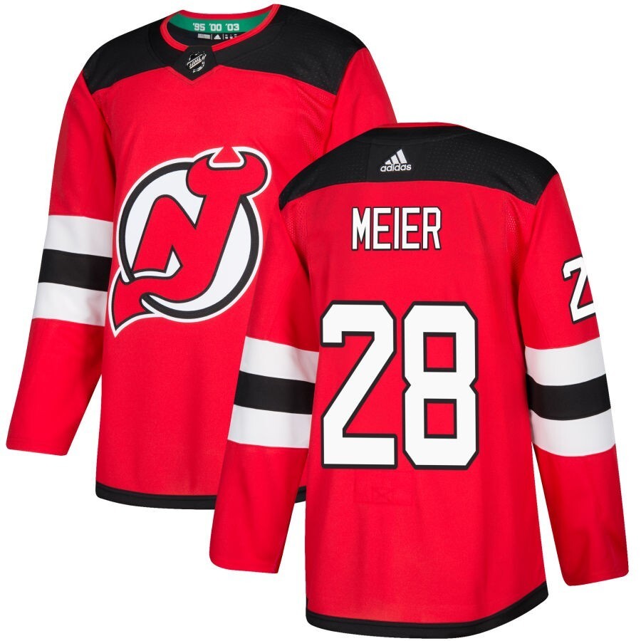 New Jersey Devils #28 Timo Meier Red