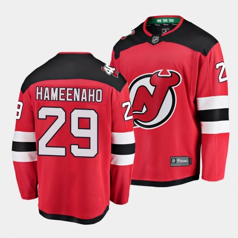 New Jersey Devils #29 lenni hameenaho red home jersey 2023 nhl draft