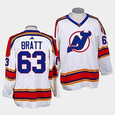 New Jersey Devils #63 jesper-bratt-white-reverse-retro-2.0-replica-jersey