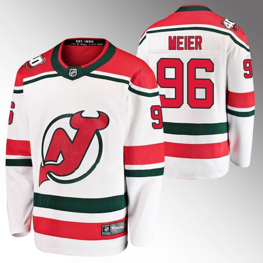 New Jersey Devils #96 Timo Meier White 40th Anniversary Jersey_conew1