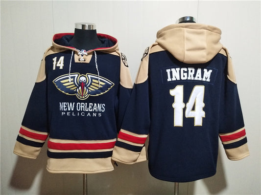 New Orleans Pelicans #14 Brandon Ingram Navy Ageless Must-Have Lace-Up Pullover