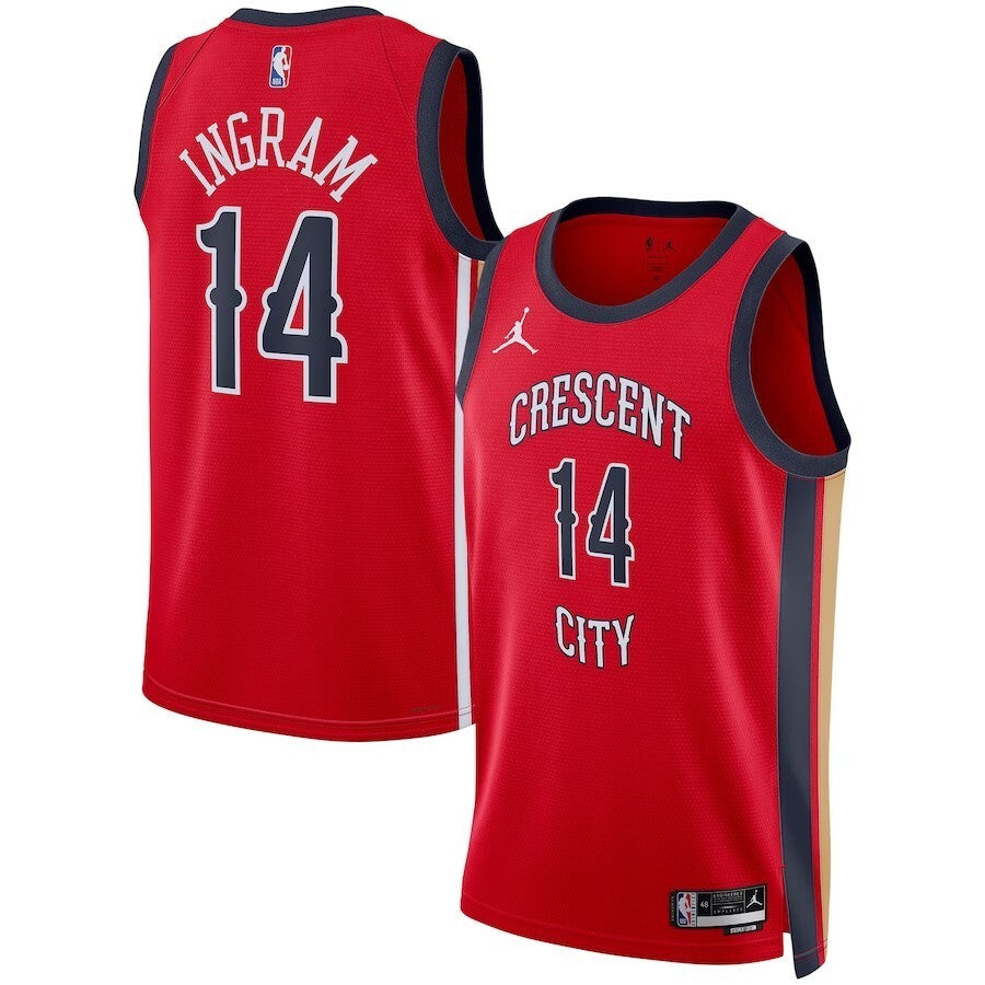 New Orleans Pelicans #14 Brandon Ingram Unisex Swingman Jersey - Red - Statement Edition
