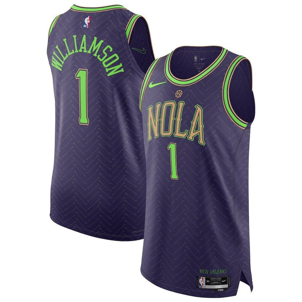 New Orleans Pelicans #1 Zion Williamson 202425 Authentic Player Jersey - City Edition - Purple