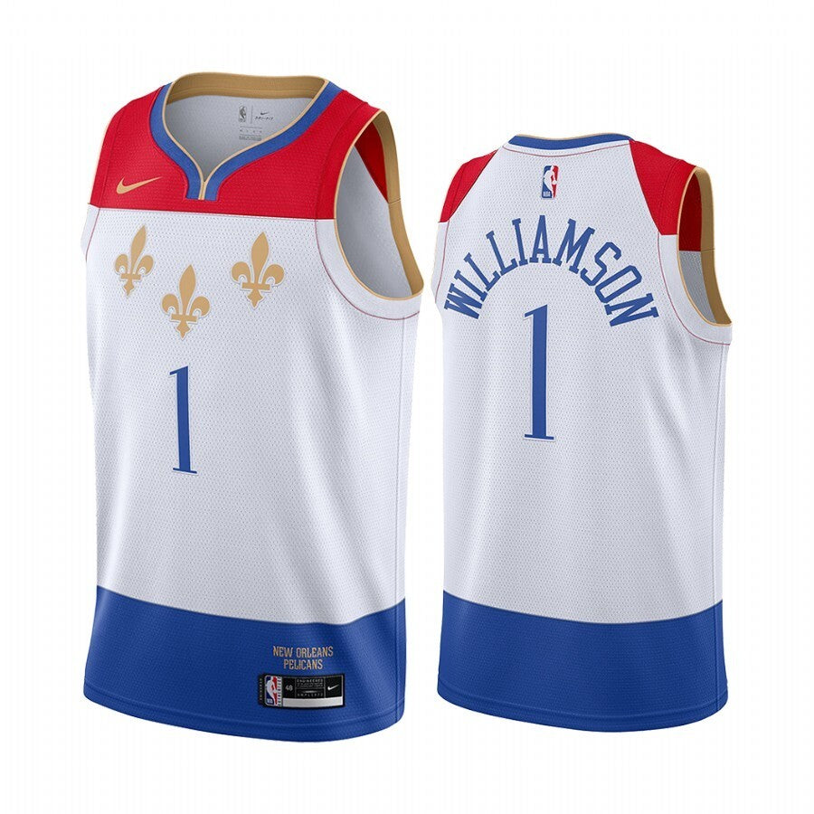 New Orleans Pelicans #1 Zion Williamson 21 New Season Pelicans 1 # · Zion Williamson City Edition White Jersey