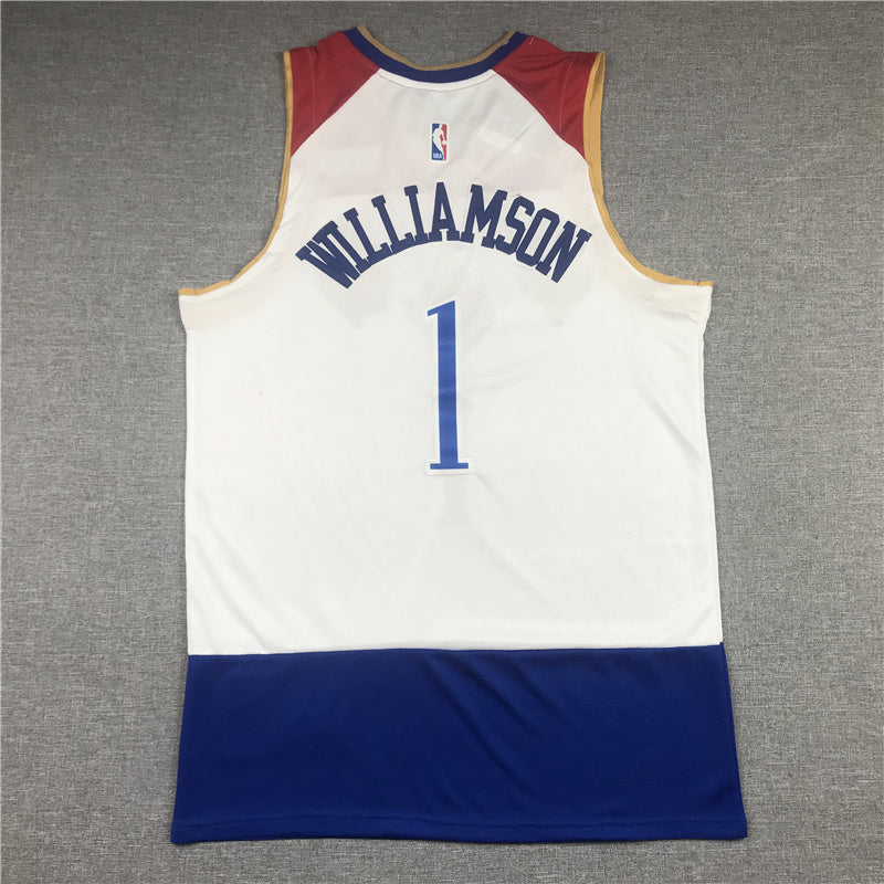 New Orleans Pelicans #1 Zion Williamson 21 Pelicans 1 New White City Edition Style 1