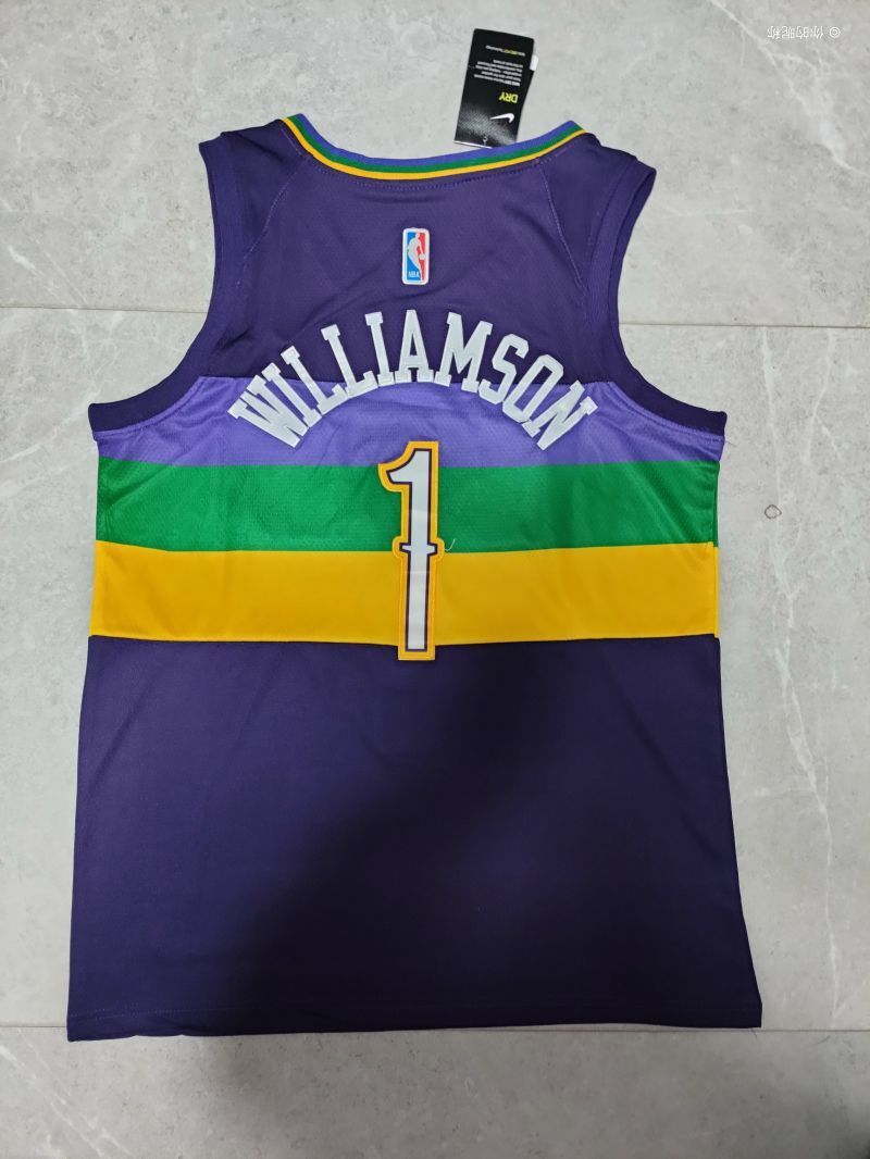 New Orleans Pelicans #1 Zion Williamson 22-23 Season nba Pelicans Team 1# City Edition Purple Jersey Style 1