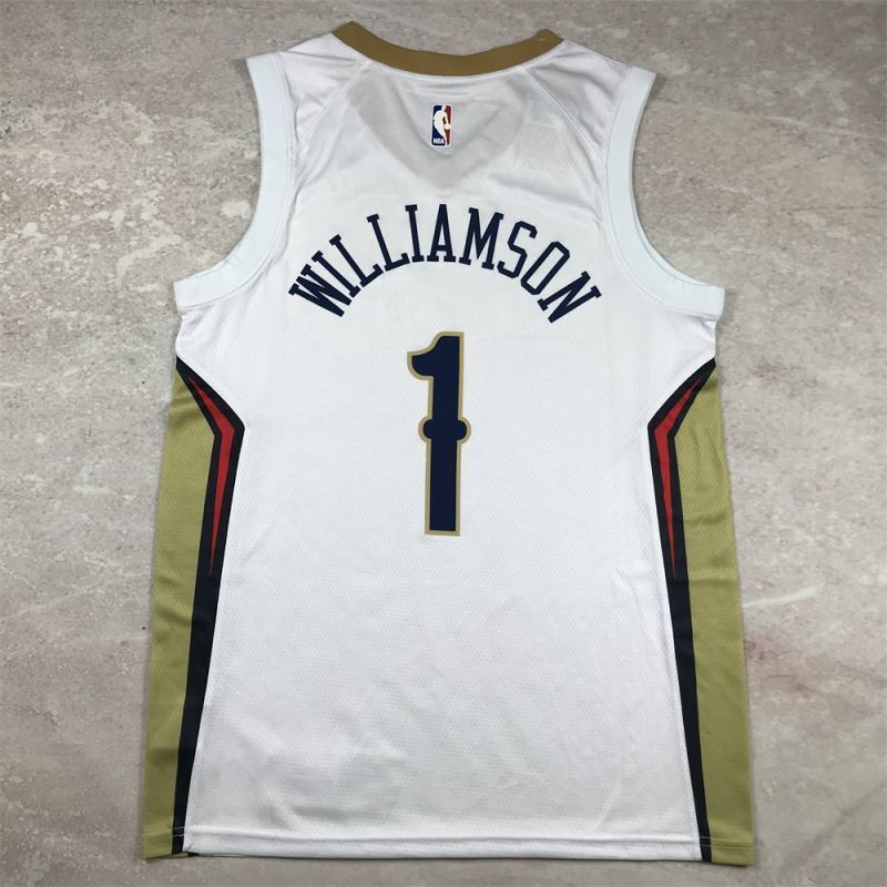 New Orleans Pelicans #1 Zion Williamson Hot Press Pelicans 1 White s-xxl Style 1