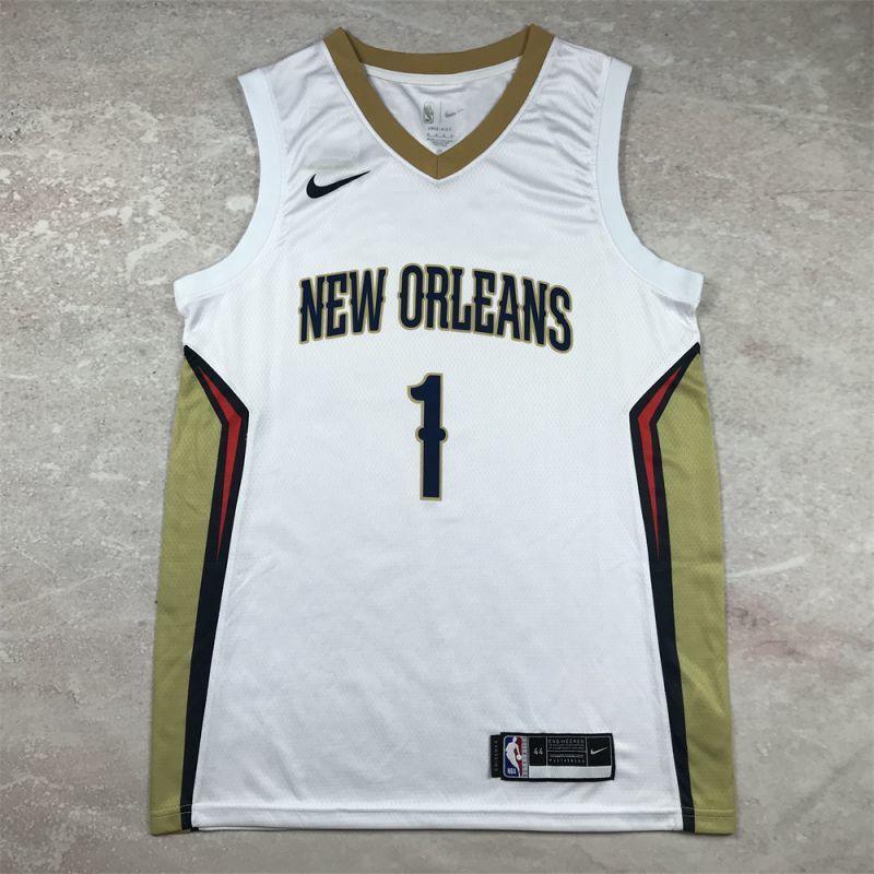 New Orleans Pelicans #1 Zion Williamson Hot Press Pelicans 1 White s-xxl Style 2