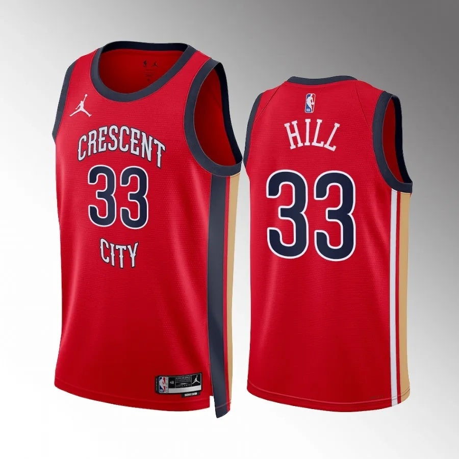 New Orleans Pelicans #33 Malcolm Hill 2023-24 Red Statement Edition