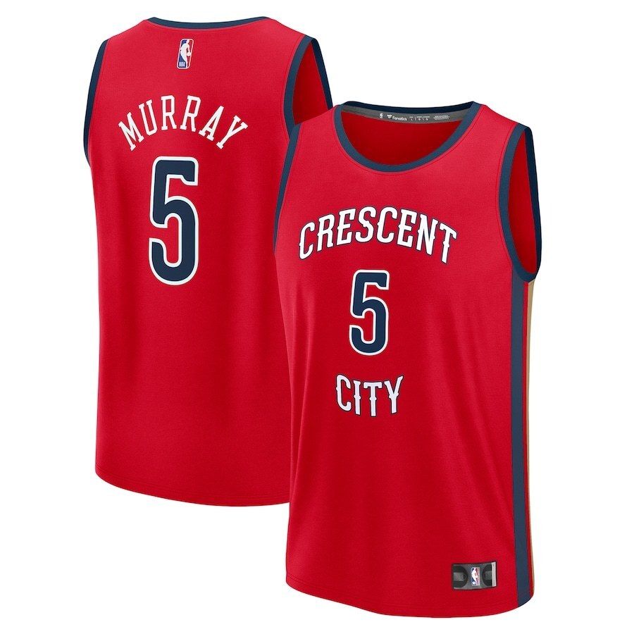 New Orleans Pelicans #5 Dejounte Murray Replica Player Jersey - Statement Edition - Red