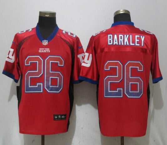 New York Giants #26 Saquon Barkley Drift Fashion Red Elite Jersey