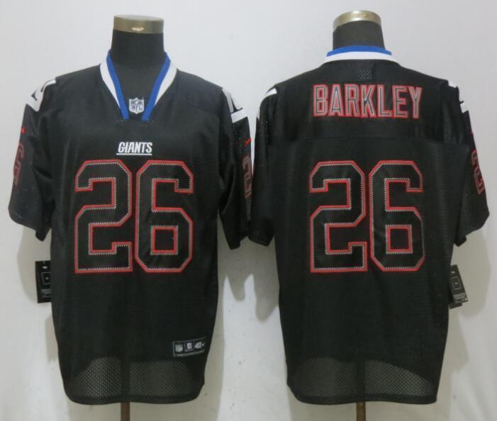 New York Giants #26 Saquon Barkley Lights Out Black Elite Jersey