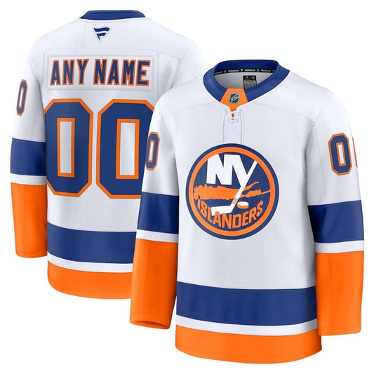 New York Islanders Fanatics Away Premium Custom Jersey - White