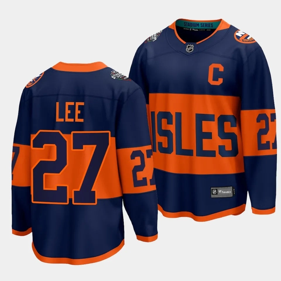 New York Islanders #27 Anders Lee 2024 NHL Stadium Series Jersey – Navy
