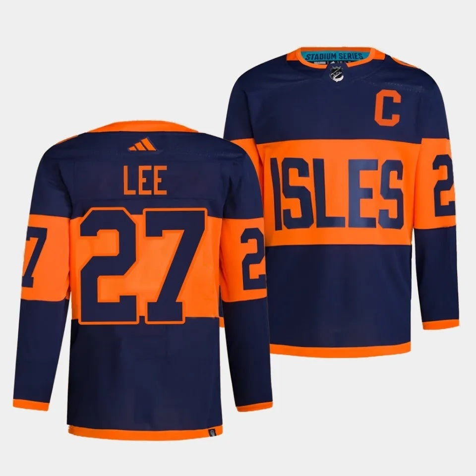 New York Islanders #27 Anders Lee 2024 NHL Stadium Series Navy Jersey