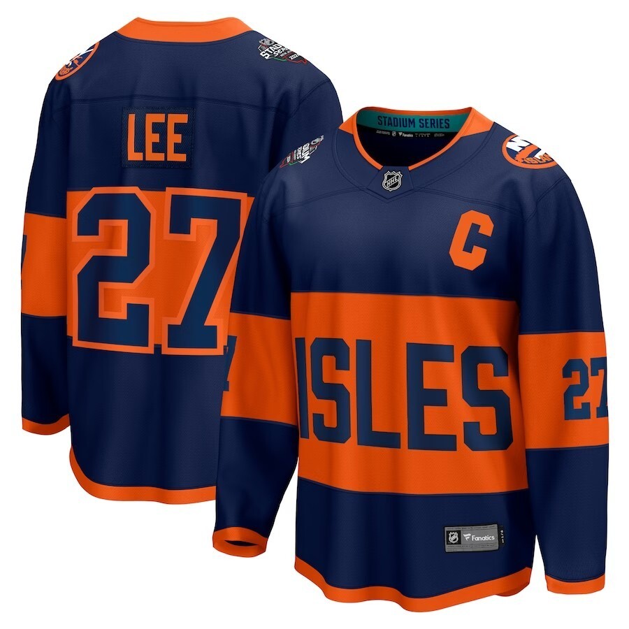 New York Islanders #27 Anders Lee Branded 2024 NHL Stadium Series Breakaway Player Jersey – Navy