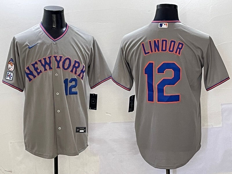 New York Mets #12 Francisco Lindor Mets V2 Style 1