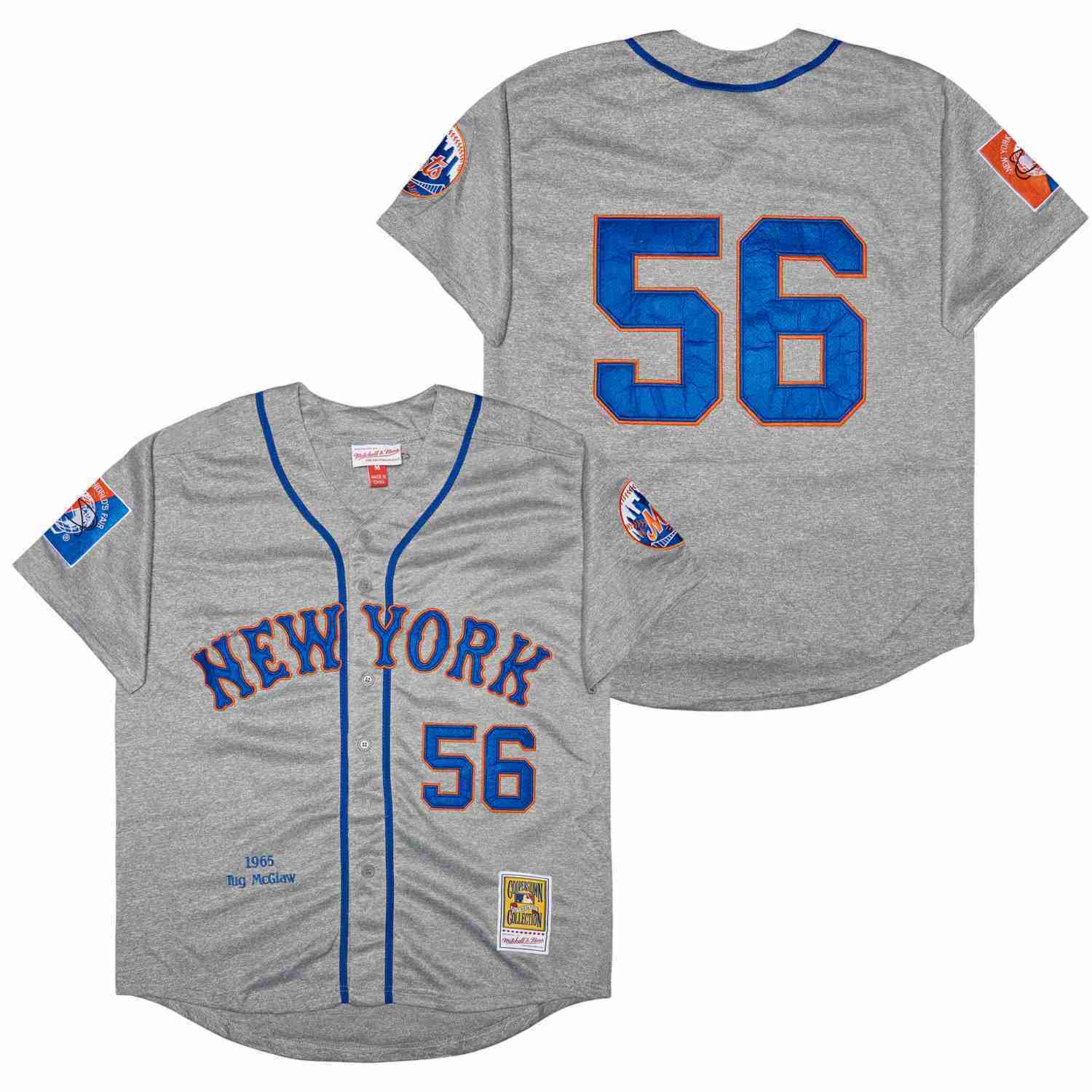 New York Mets #56 Mcglaw Mets 56 Hemp Gray 1965 Retro