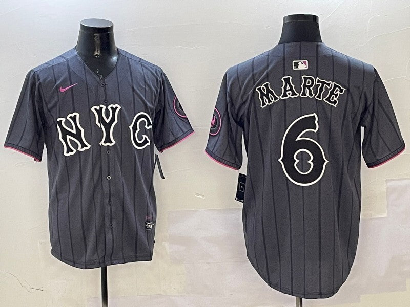 New York Mets #6 Starling Marte Mets City Adult
