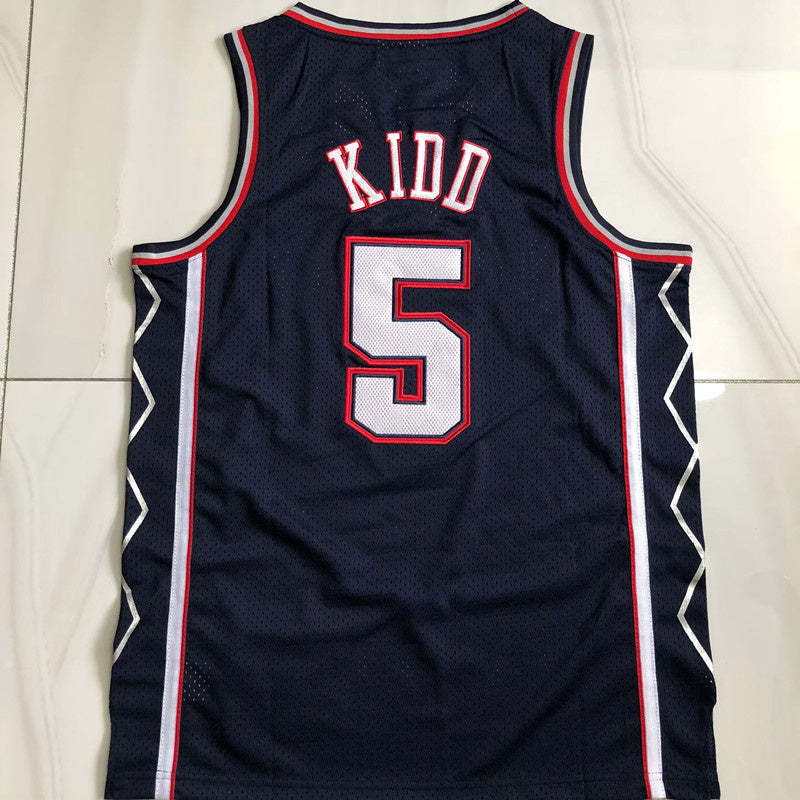 New York Nets #5 Jason Kidd 2006-07 authentic jersey navy Style 1