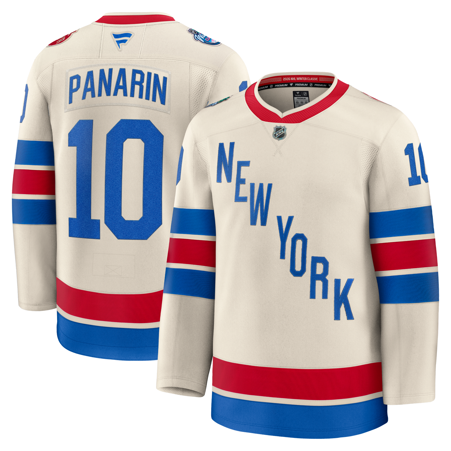New York Rangers #10 Artemi Panarin 2026 NHL Winter Classic Premium Jersey - Beige