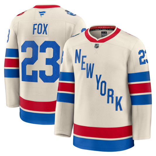 New York Rangers #23 Adam Fox 2026 NHL Winter Classic Premium Jersey - Beige