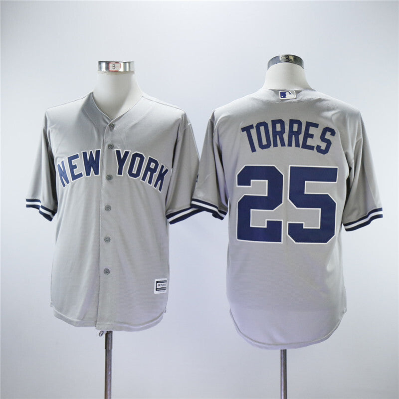 New York Yankees #25 Gleyber Torres Yankees 25 Gray Fan With Name