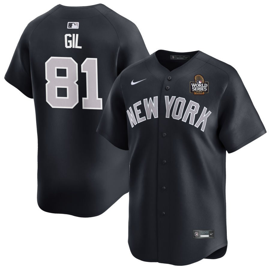New York Yankees #81 Luis Gil 2024 World Series Alternate – Navy