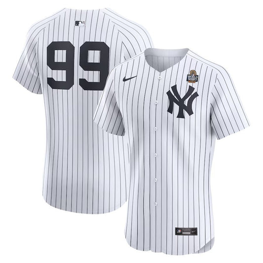New York Yankees #99 Aaron Judge 2024 World Series Home Elite Player Jersey - White