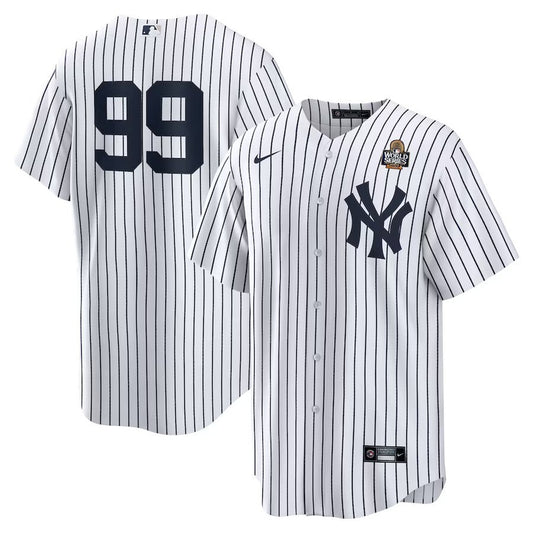 New York Yankees #99 Aaron Judge 2024 World Series Home Replica Player Jersey - White
