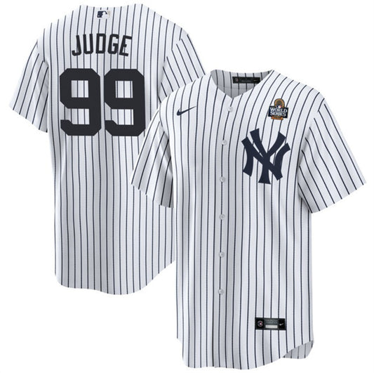 New York Yankees #99 Aaron Judge White 2024 World Series With Name Cool Base