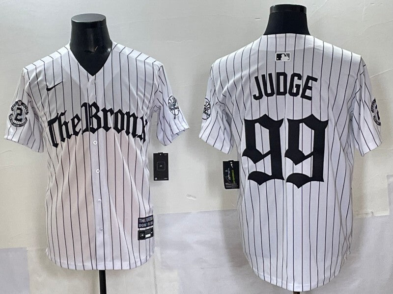 New York Yankees #99 Aaron Judge Yankees White 5 Collaboration Style 2