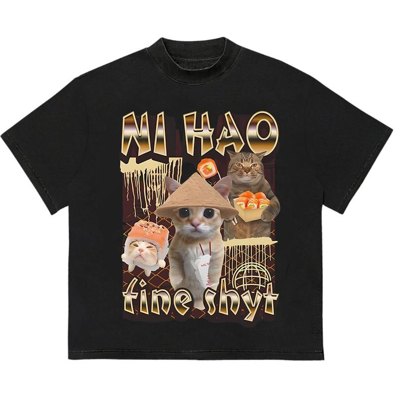 Ni Hao Fine Shyt T-Shirt Unique T-Shirt Gift for Her Bold T-Shirt for Night Out Vibes Hoodie, Sweatshirt | WearSparks.com