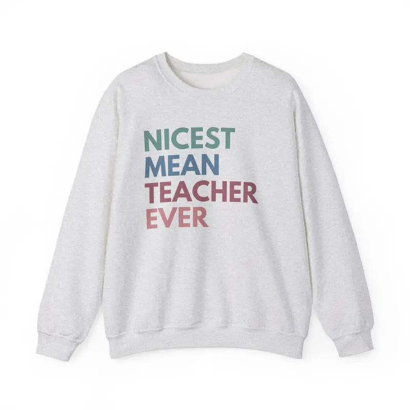 Nicest Mean Teacher Ever Shirt, Funny Teacher Sweatshirts, High School Teach Sweatshirt, Sarcastic Teacher Gift Hoodie