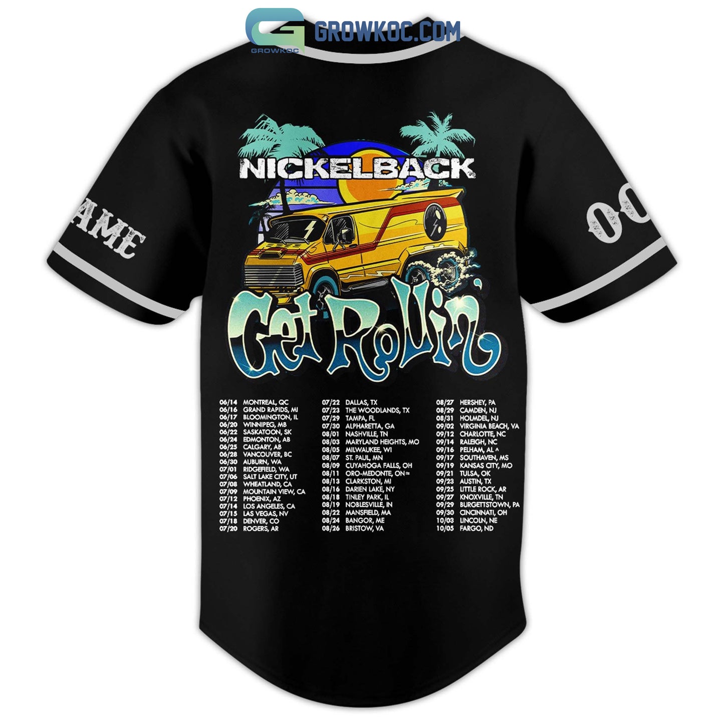 Nickelback Get Rollin Personalized Baseball Jersey