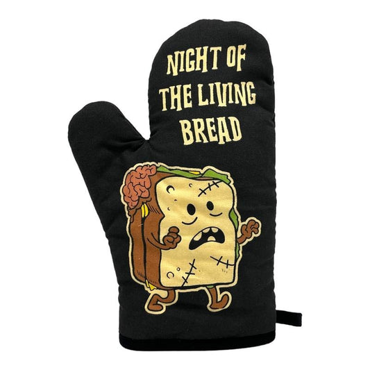Night Of The Living Bread Funny Halloween Zombie Carbs Novelty Kitchen Utensils Funny Graphic Kitchenwear Halloween ...