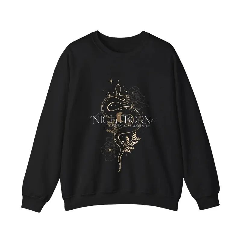 Nightborn The Serpent and the Wings of Night Unisex Doubled Sided Sweatshirt, Crowns Of Nyaxia Hoodie, Romantasy Book...