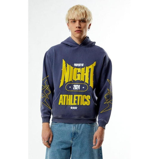 Nightlab Men's Blue Washed Gym Hoodie T-Shirts, Sweatshirt | WearSparks.com